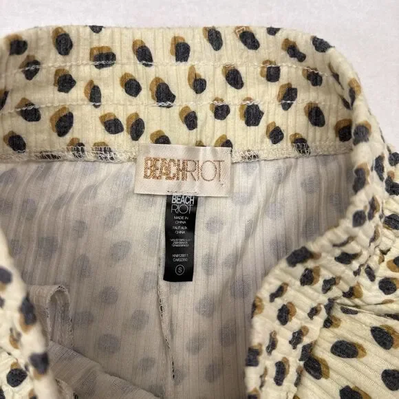 Beach Riot Hailey Pants Size Small Cheetah Print Wide Leg Relaxed Lounge Cropped - Picture 6 of 8